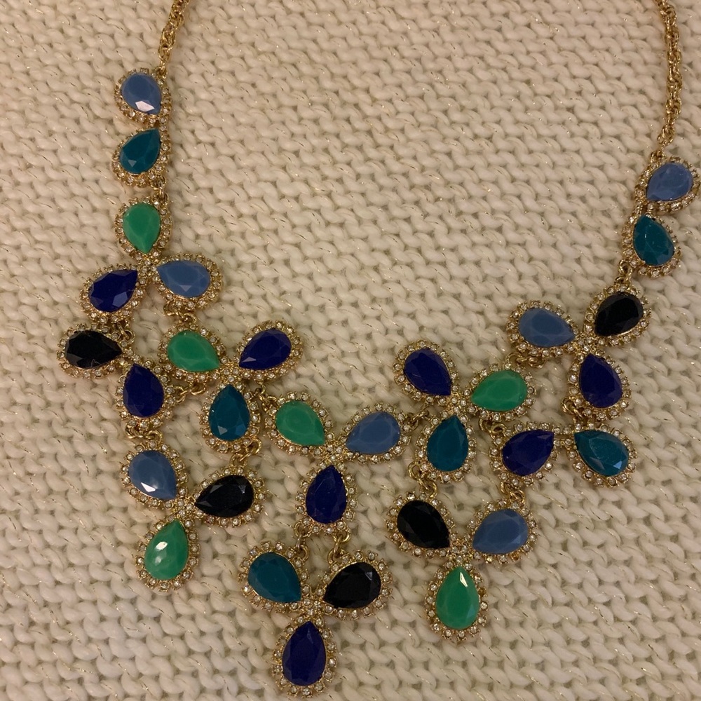 Kate Spade green, blue statement necklace